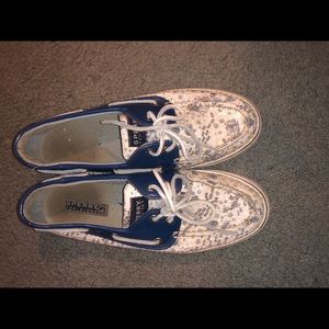 Blue sequined sperrys
